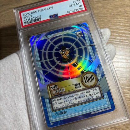 PSA 10 Zoro Sanzen Sekai Holo S34 One Piece Hyper Battle Carddass 2000 JP5