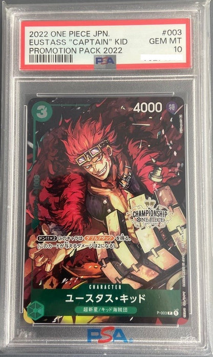 PSA 10 Eustass Kid P-003 Championship Promo ONE PIECE Card Japanese 20221