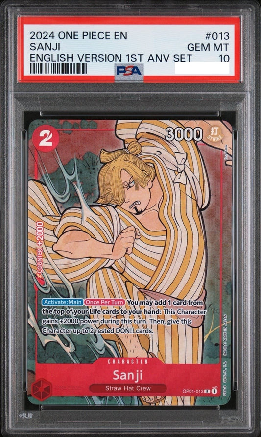 PSA 10 Sanji R OP01-0131 st Anniversary Set ONE PIECE Promo Card English 20241