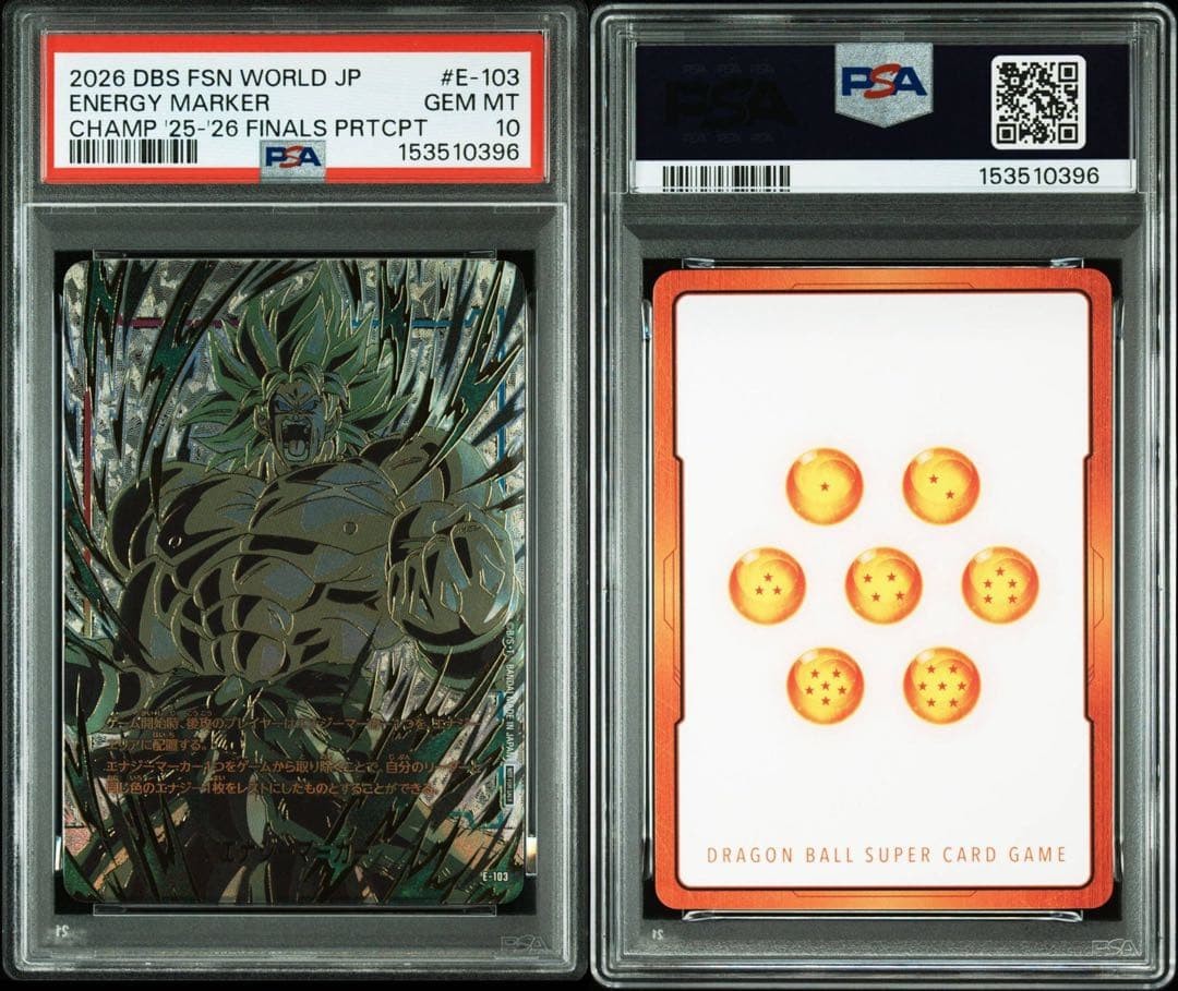 PSA 10 Dragon Ball Super Fusion World JP Finals Energy Marker E-101 E-102 E-10311