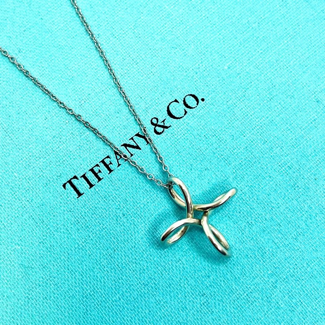 TIFFANY & Co. Infinity Cross Necklace Pendant Silver 925 USED8