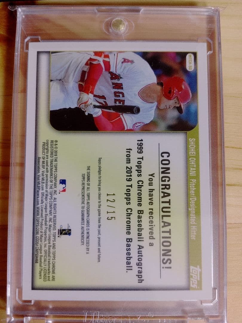 Shohei Ohtani 2019 Topps Chrome Certified Autograph 12/15 On-Card Auto Angels2