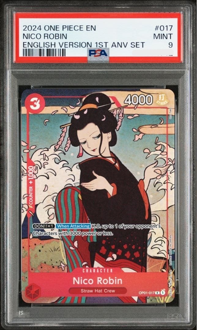PSA 10 Nico Robin R OP01-017 1st Anniversary Set ONE PIECE Promo Card English1