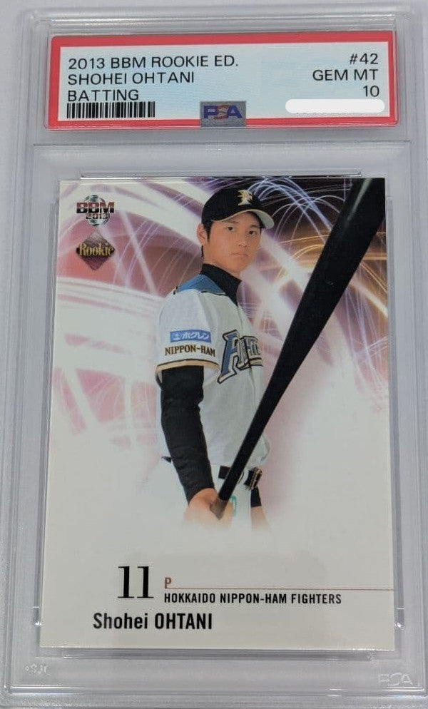 PSA 10 2013 BBM Rookie Edition Shohei Ohtani Batting #42 Japanese Card1