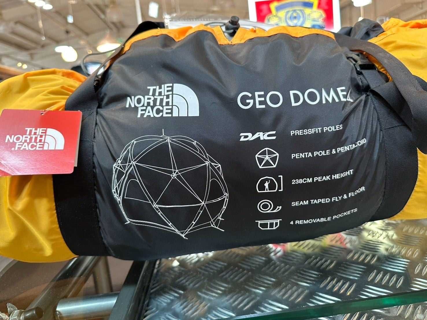 THE NORTH FACE Geodome 4 Tent Outdoor Camp Gear Saffron Yellow Color NV22311 NEW5