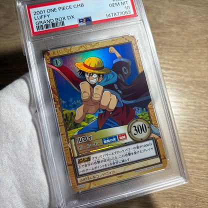 PSA 10 Luffy The Rookie Holo 2001 One Piece Hyper Battle Carddass #C520 GEM MT3