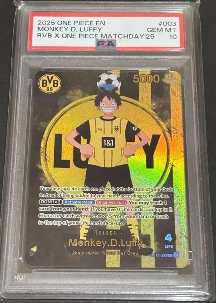 PSA 10 ONE PIECE Monkey D Luffy ST13-003 BVB Borussia Dortmund Matchday Promo EN